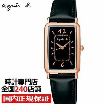 agnes b. アニエスベー marcello マルチェロ FCSK916 レディース 腕時計 クオーツ 電池式 革ベルト ピンクゴールド ブラック 正規品 セイコー