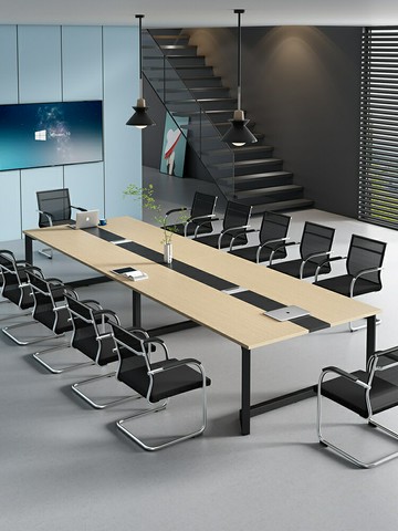優樂悅~會議桌長桌簡約現代辦公室小型工作臺培訓洽談辦公桌長條桌椅組合【可開發票】 免運 辦公桌