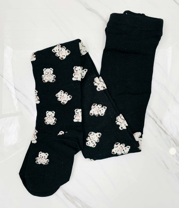 【震撼精品百貨】日本精品百貨~日本彩色熊褲襪-滿版黑*81114