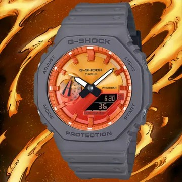 CASIO G-SHOCK 絢麗火焰 八角雙顯腕錶 GA-2100FL-8A