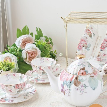 Just Home花漾薔薇骨瓷英式壺1200ml