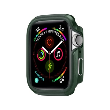 Apple 軍盾防撞 抗衝擊 Apple Watch Series SE/6/5/4 (40mm) 鋁合金雙料邊框保護殼(軍墨綠)