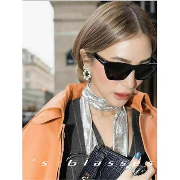 Hailey海莉墨鏡貓眼方框歐美ins網紅時尚經典黑色顯瘦太陽鏡SL276