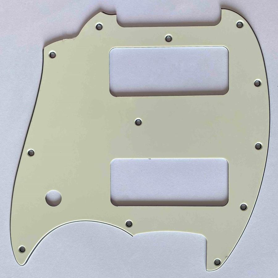 Guitar Parts For Fender OffSet Series Mustang P90 Style Guitar Pickguard (3 Ply Parchment)