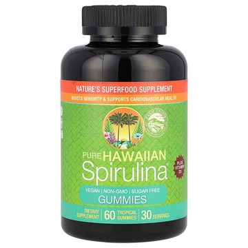 Nutrex Hawaii, 全淨夏威夷螺旋藻 + 維生素 D3 軟糖，60 粒熱帶風味軟糖