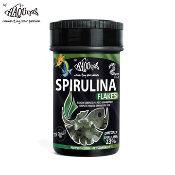 HAQUOSS 義大利海酷 螺旋藻漂浮薄片 100ml 適用藻食 雜食 淡水魚 海水魚 魚飼料 _廠商直送
