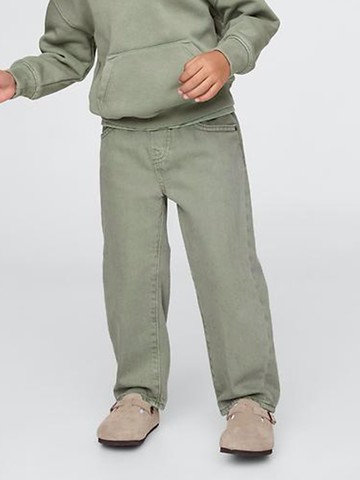 男幼童裝 抽繩鬆緊牛仔褲-綠色