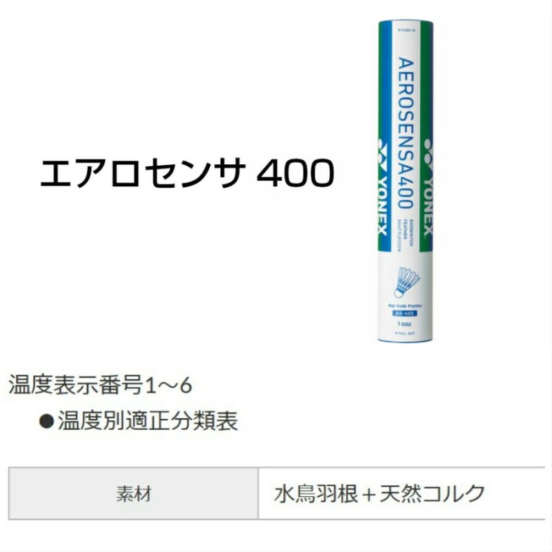 10打セットYONEXエアロセンサー400種類シャトル