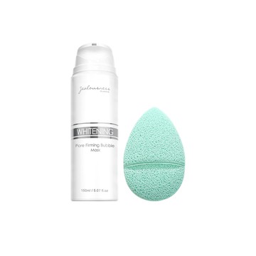 灰熊厲害瞬白泡泡面膜150ml+雙色親膚洗臉海綿（湖水綠）