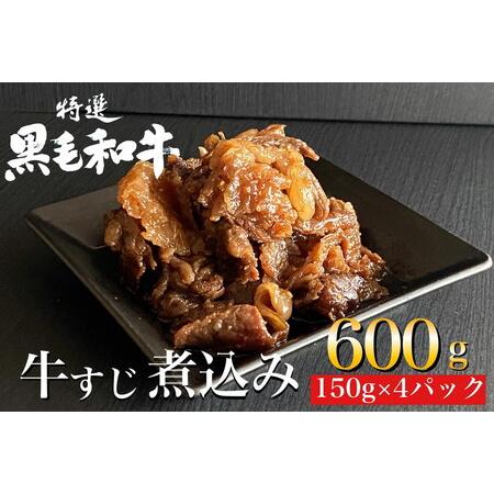 ふるさと納税 京の肉 ひら山特製 京風 牛すじ 煮込み 600g（150g×4袋） 《京都丹波 和牛 黒毛和牛 すじ おかず 化粧箱入り 贈答 プレゼント.. 京都府亀岡市