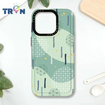 TRON IPHONE 16 PRO 日系和風圓點落雨系列 MAGSAFE 磁吸 防摔 太空殼 透黑 手機殼