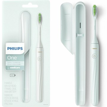 【輕巧便攜旅行盒】日本 PHILIPS 飛利浦 電池式電動牙刷 薄荷綠 隨身攜帶 不需充電 完美笑容 日本原裝進口 熱賣中!