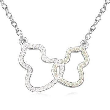 925純銀項鍊 鑲鑽吊墜-簡約百搭閃亮雙葫蘆情人節生日禮物女飾品6色73ju370【獨家進口】【米蘭精品】