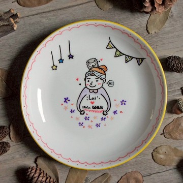 純手繪/客製化/Q版人像+動物/ 動物趴頭_派對盤