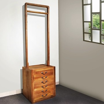 【吉迪市100%全柚木家具】RPOT010A 柚木三抽收納式吊衣架