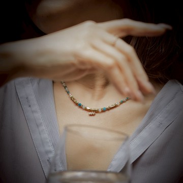 【神秘星象學：星系之聲】1111Hz前衛之聲｜水瓶座水晶銅鍍18k真金項鍊 NMA011