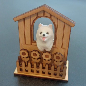全手作 博美犬 窗邊心意牌 / 杯緣子 掛杯博美犬茶包架