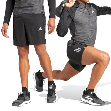 Adidas GYM+ 3S WV 男款 黑色 運動 訓練 休閒 拉鍊 口袋 吸濕 排汗 訓練 舒適 短褲 IW5906