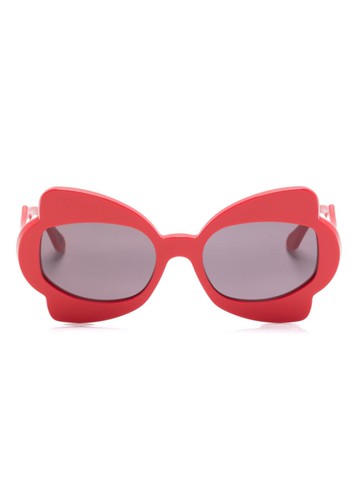 Marni Eyewear - Monumental gate oversize-frame sunglasses - women - Acetate - 56 - Red