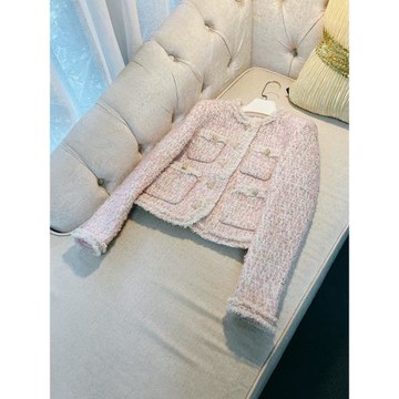 1TY4047790法式溫柔粉色小香名媛風氣質高級感短款富家千金外套女