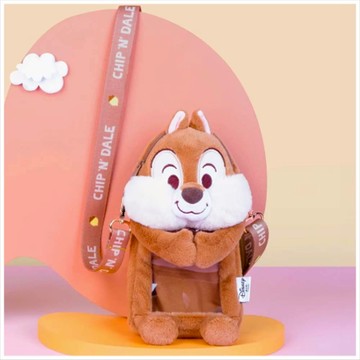 天藍小舖-迪士尼奇奇款透明手機絨毛斜背包-單1款-$290【A11115177】