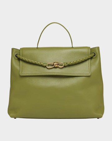 Andiamo Large Leather Top-Handle Bag