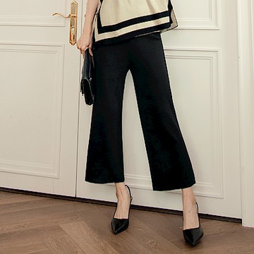 OB嚴選-純色針織套裝寬褲/長褲