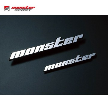 【PP保勁國際】日本原裝 MONSTER SPORT 鍍鉻銘牌 水箱罩銘牌貼 金屬小標 改裝車標 車貼 汽車貼紙