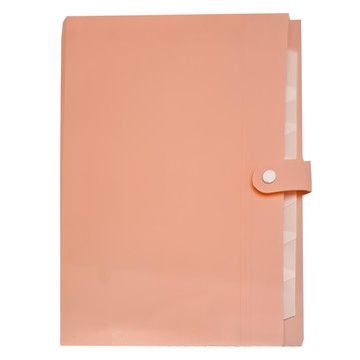 雙德 粉柔色系8層輕便風琴夾 紅色 A4文件收納  1入