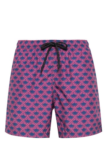 Drumohr - geometric-print swim shorts - men - Polyester - L - Pink