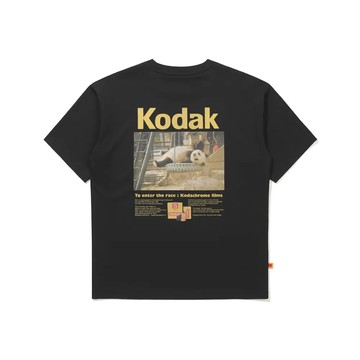 A11 KODAK Apparel貓熊圖案短袖T恤_黑