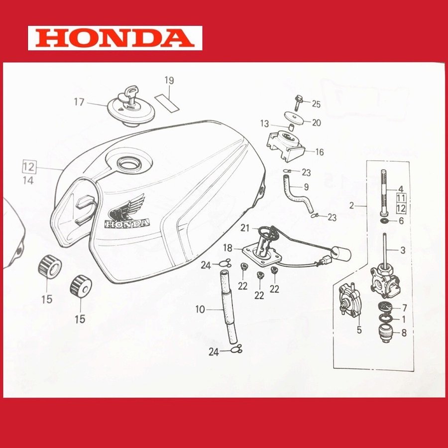 CBX400F/CBX550F フューエルコックASSY(ガソリンコック、燃料コック) 図中(2番) 16950-MA6-035 1個 通販  LINEポイント最大0.5%GET | LINEショッピング