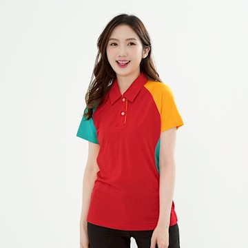 【遊遍天下】MIT台灣製女款顯瘦抗UV吸濕排汗機能POLO衫S118紅色