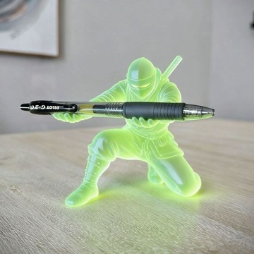 臺灣出🔥🔥3D打印夜光綠忍者筆架創意桌面擺件個性文具收納筆筒潮流玩具新款