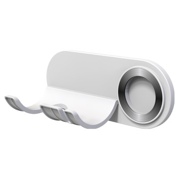 i LIFE 高級防水簡約吹風機架 磁吸風嘴款 19 x 7.8 x 8cm 陶瓷白 免打孔浴室收納  1個