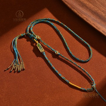 🙏🏻已開光過爐🙏🏻藏式手繩 藏式編繩 平安手鍊 藏式項鏈繩民族風沙金可調節唐卡佛牌蜜蠟千裏江山色掛繩藏風diy