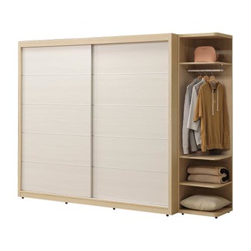 【唯熙傢俱】雷莎原木雙色8.6尺滑門衣櫃