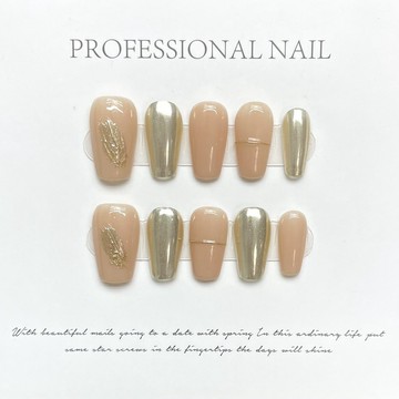 💟加一手工甲💅🏻【裸色金屬鏡麵】純手工美甲簡約色燕麥鐵成品假指甲手工穿戴甲片純手工穿戴甲 CQGM