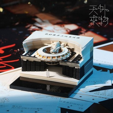 掃貨趁現在 3D立體便簽 日曆 創意日曆 桌面擺件 3D日曆 立體日曆 新款 薛之謙周邊天外來物3d立體紙雕立體飛船手撕