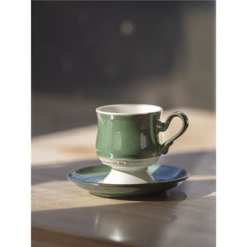 法式復古咖啡杯設計感小眾藝術感高級感杯碟侘寂風杯子陶瓷高腳杯