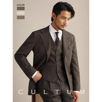 CULTUM意式那不勒斯西服套裝男士商務正裝休閑新郎結婚西裝三件套