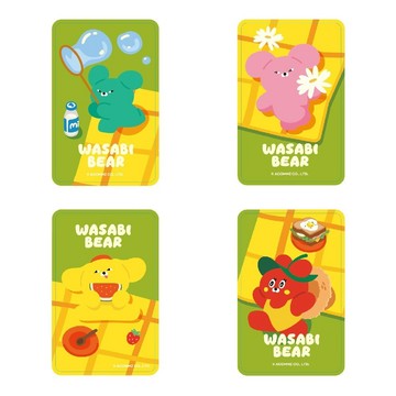 【悠遊卡 EasyCard】WASABI BEAR一起野餐Supercard悠遊卡-芥末熊/粉芥末熊/辣椒醬熊/黃芥末熊