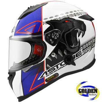 Astone GTB800 AO5 白紅藍 全罩式安全帽 (內藏墨鏡)【預計九月底到貨】