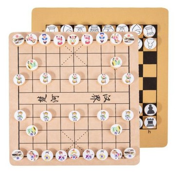 工廠直銷木制兒童早教互動競技戰略雙面卡通象棋對戰益智桌游玩具