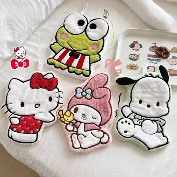 💕 Kitty擦手巾 擦手巾 擦手毛巾 擦手布 可愛擦手巾 可掛式擦手巾 強吸水加厚速干廚房浴室抹布 兒童卡通手帕厚