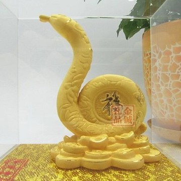 [協貿國際]   絨沙金十二生肖蛇擺件