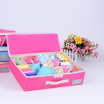 友納 牛津布內衣收納盒 硬蓋文胸內衣收納盒 襪子內衣褲收納盒