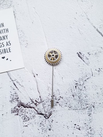 蒸汽龐克胸針金屬齒輪一字針插針胸花