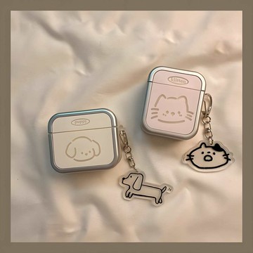 卡通可愛小狗 防摔保護套 耳機保護殼 適用於 AirPods 1 2 Pro 3 4代 Pro2 Pro3 蘋果耳機套