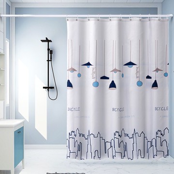 浴簾/防水佈 浴簾防水布浴室門簾掛簾洗澡套裝免打孔衛生間干濕分離隔斷簾簾子『XY29926』